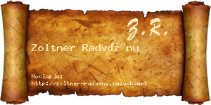 Zoltner Radvány névjegykártya